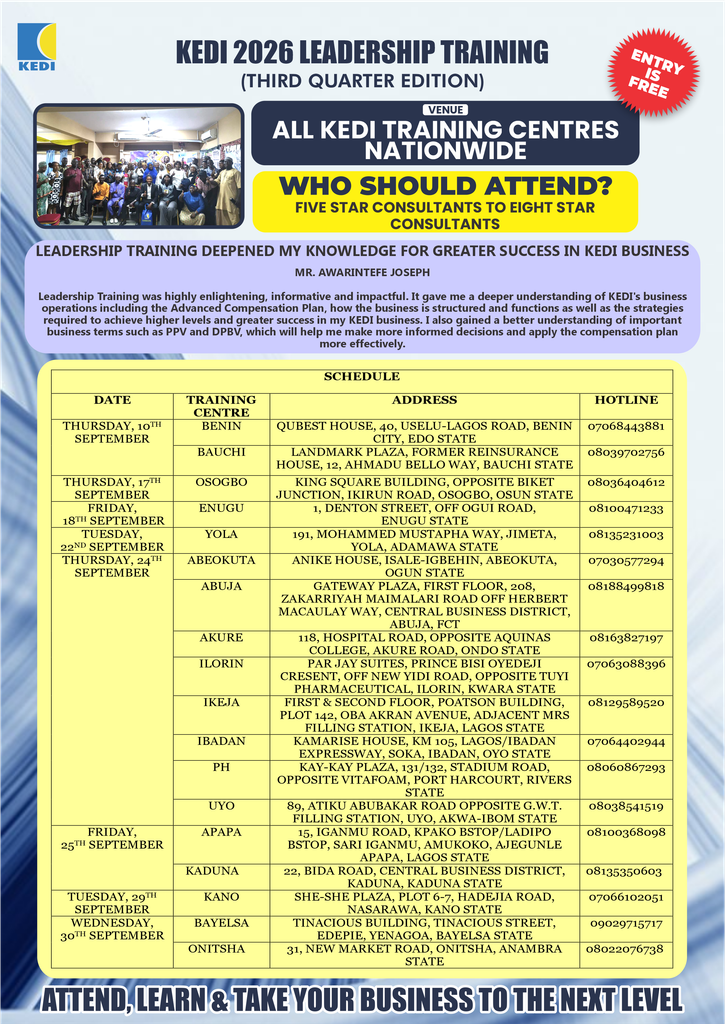 KEDI Leadership Training - 3rd Quarter